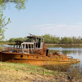 Corroded boat in Slavutich_Chernobyl Tour Kyiv Ukraine
